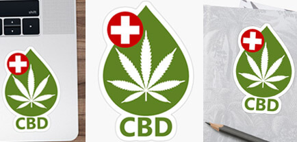 order buy CBD stickers logo x